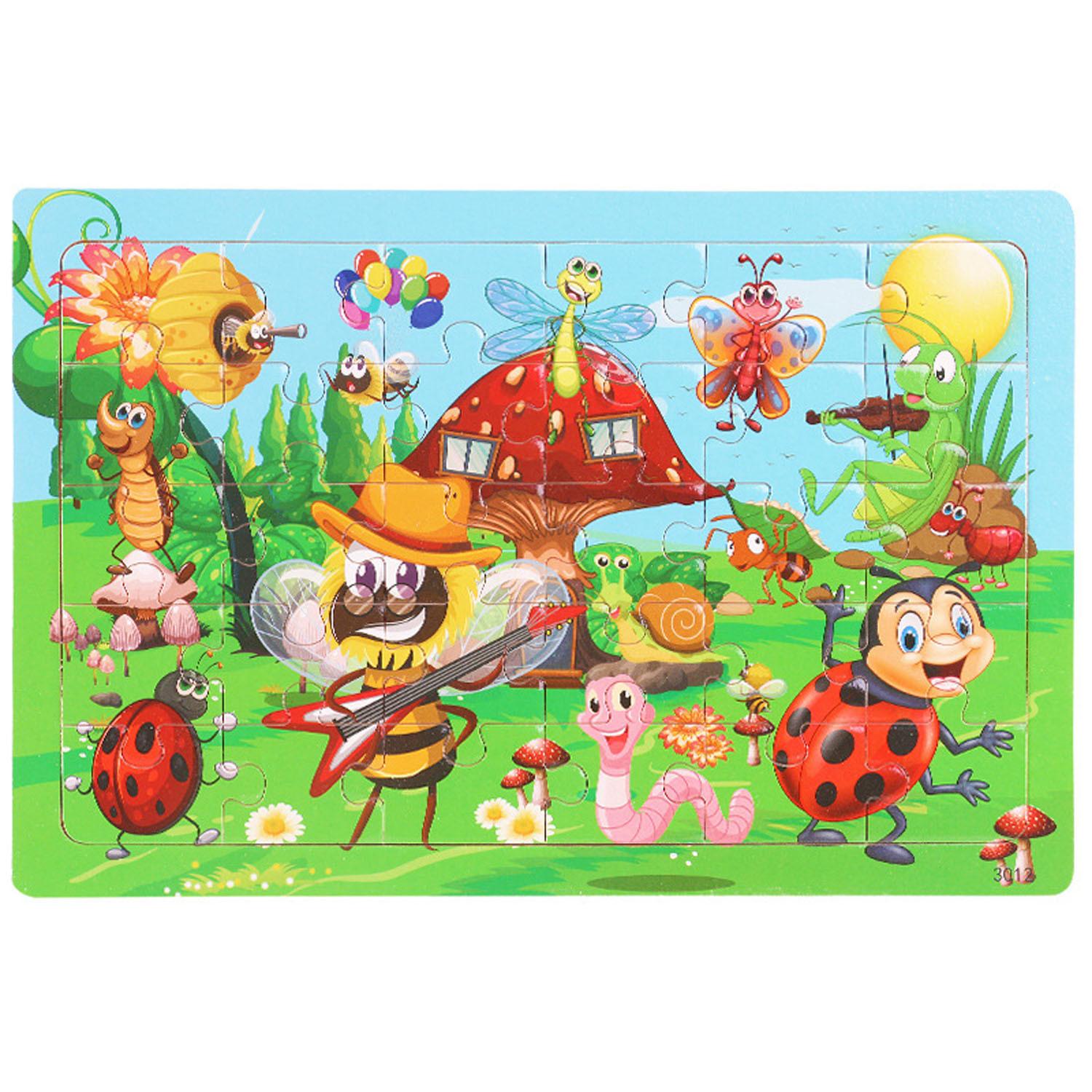 Holzpuzzles für Kinder im Alter von 3 bis 5 Jahren, 30-teilige bunte Holzpuzzles von Joom DACH