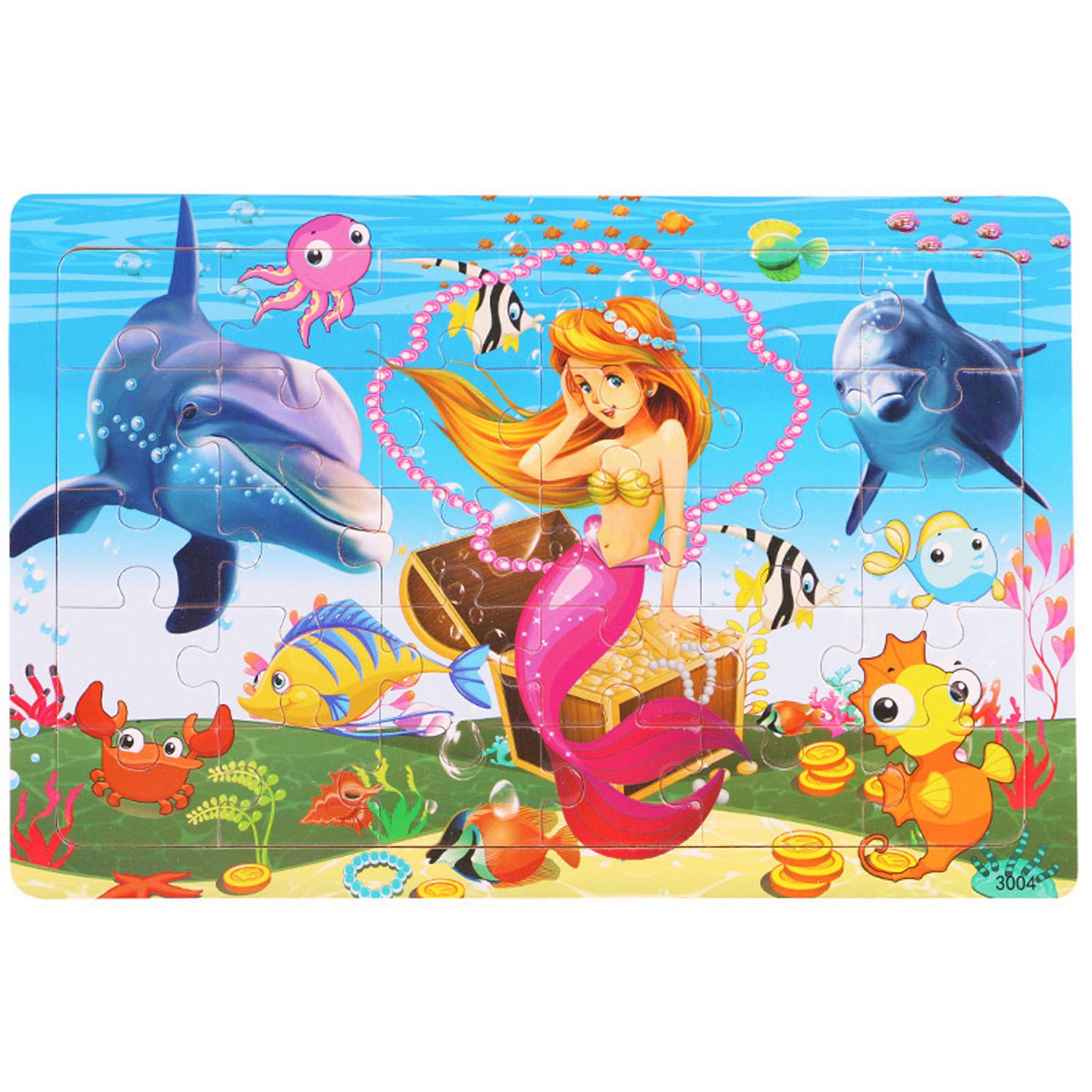 Holzpuzzles für Kinder im Alter von 3 bis 5 Jahren, 30-teilige bunte Holzpuzzles von Joom DACH