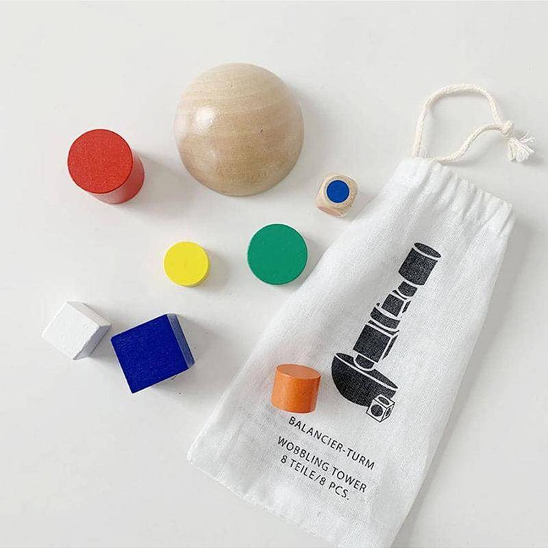 Holzspielzeug Halbkugel Balance Spielzeug Kinder Gleichgewichtstraining Puzzle Eltern-Kind-Interaktion Tasche Aufbewahrung Farbe Geometrie TMZ von Joom DACH