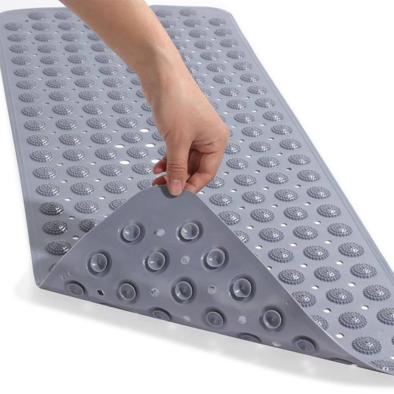 Home Anti-Rutsch-Duschmatte, Badematte, Badezimmermatte, Saugnapf, Massagepunkt dunkelgrau von Joom DACH