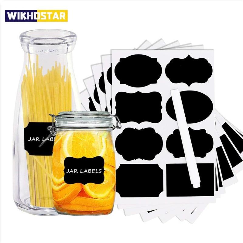 Startseite Wasserdichte Tafeletiketten für Marmeladengläser, Flaschenetiketten, Tafeletiketten, Markierungsstifte, Etiketten und Aufkleber 36pcs(4 sheets) von Joom DACH