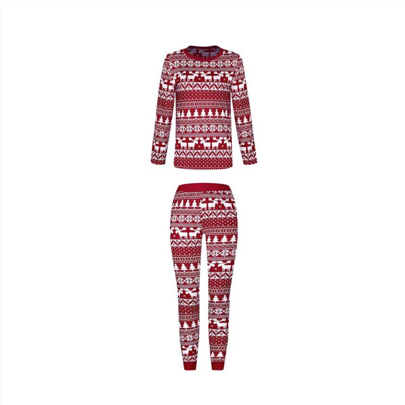 Homewear-Anzug für Damen mit Weihnachtsdruck, Mama-Schlafanzug M rot von Joom DACH