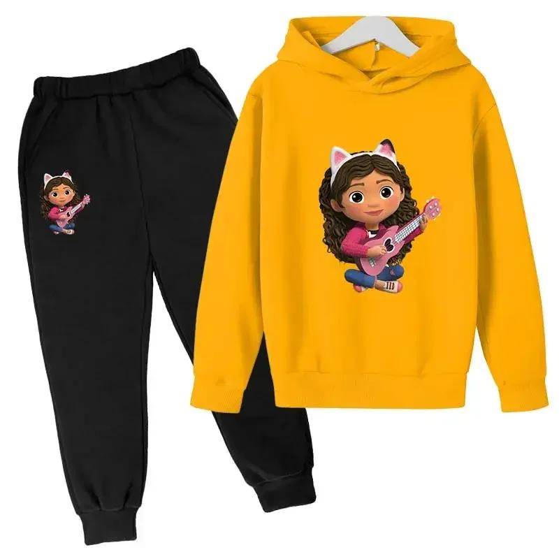 Hoodie Kleinkind Mädchen Gabby Dollhouse Kleidung Hoodies Hosen 2-teilige Sets Niedliches Kinderkostüm Kinder Trainingsanzüge Kinder Gabby Cats 160CM gelb von Joom DACH