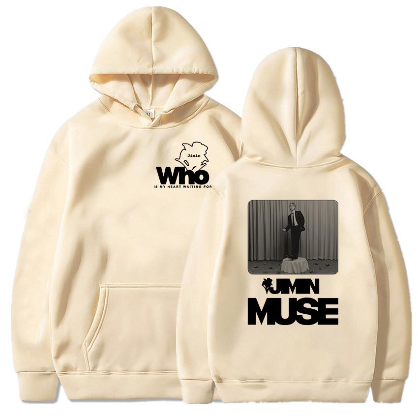 Hoodies Jimin Muse Album Grafik Sweatshirts Who Is My Heart Waiting for Flower Druck Pullover Moletom Feminino Winter Damen XXXL khaki von Joom DACH