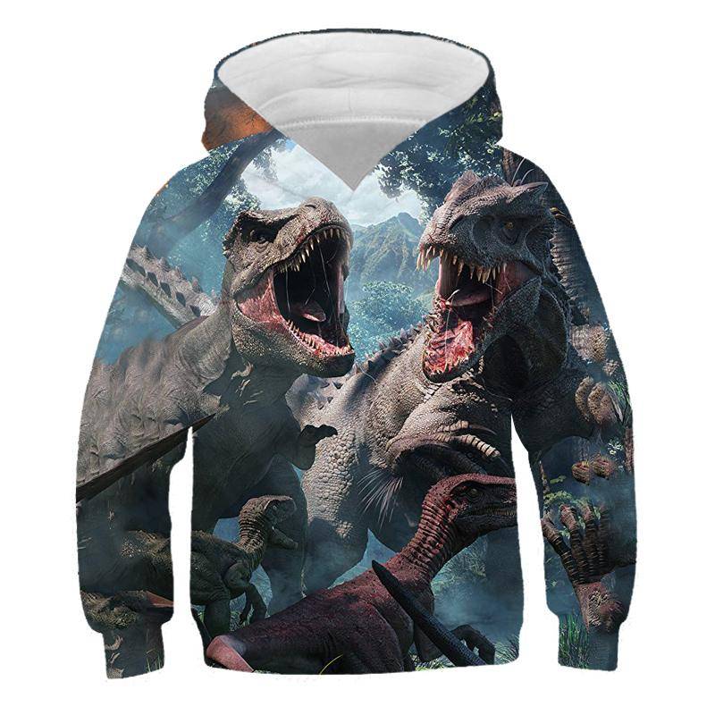 Hoodies Jurassic Park 3D-Druck Tier Dinosaurier Sweatshirts Jungen Mädchen Kinder Kapuzenpullover Mode Kinder Trainingsanzug Kleidung 110 von Joom DACH