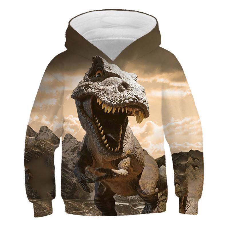 Hoodies Jurassic Park 3D-Druck Tier Dinosaurier Sweatshirts Jungen Mädchen Kinder Kapuzenpullover Mode Kinder Trainingsanzug Kleidung 130 von Joom DACH