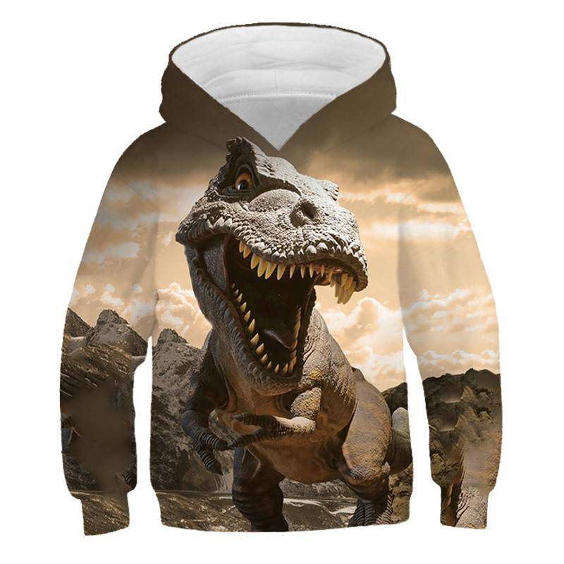 Hoodies Jurassic Park 3D-Druck Tier Dinosaurier Sweatshirts Jungen Mädchen Kinder Kapuzenpullover Mode Kinder Trainingsanzug Kleidung 130 von Joom DACH