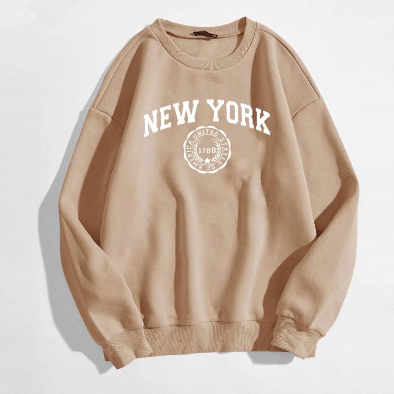 Hoodies Sweatshirts Frau Damen New York Letter Print O Neck Langarm Kapuzenpullover Hoody Casual Jumper Tops Pullover XL beige Hoodies Sweatshirts Frau Damen New York Letter Print O Neck Langarm Kapuzenpullover Hoody Casual Jumper Tops Pullover XL beige von Joom DACH