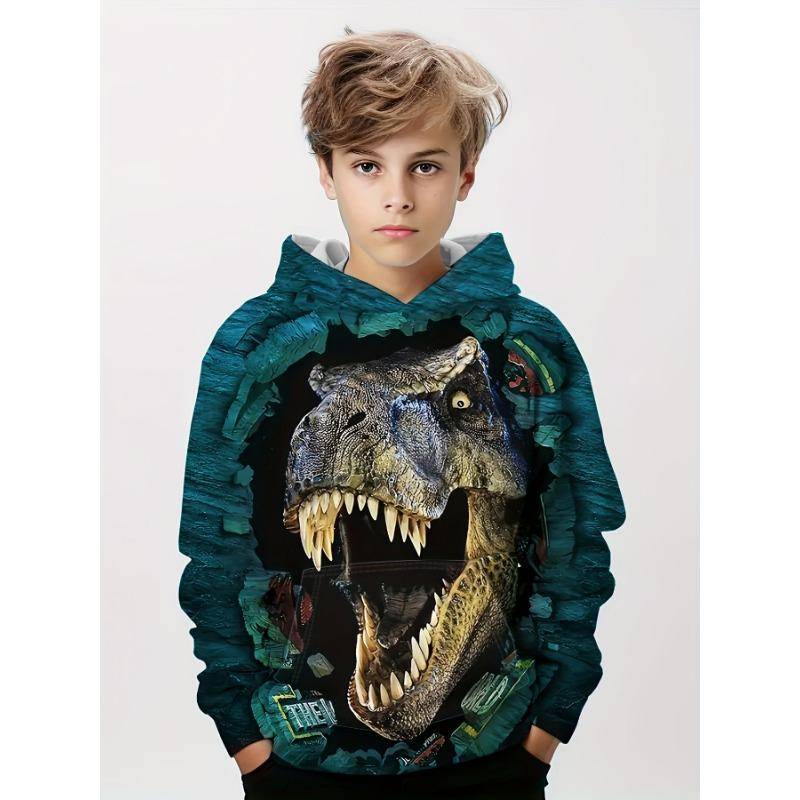 Hoodies Tiere Dinosaurier Muster 3D Druck Sweatshirts Jungen Mädchen Harajuku Unisex Mit Kapuze Sweatshirts kinder Mode Kleidung Mantel 110 von Joom DACH