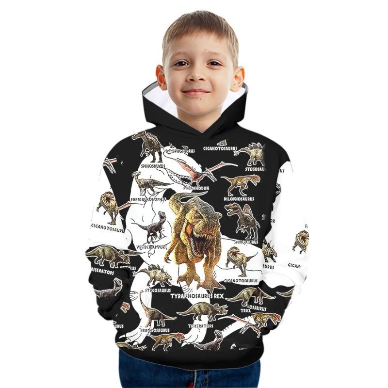 Hoodies Tiere Dinosaurier Muster 3D Druck Sweatshirts Jungen Mädchen Harajuku Unisex Mit Kapuze Sweatshirts kinder Mode Kleidung Mantel 120 von Joom DACH