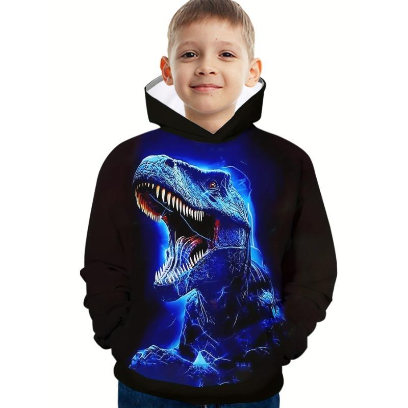 Hoodies Tiere Dinosaurier Muster 3D Druck Sweatshirts Jungen Mädchen Harajuku Unisex Mit Kapuze Sweatshirts kinder Mode Kleidung Mantel 130 von Joom DACH