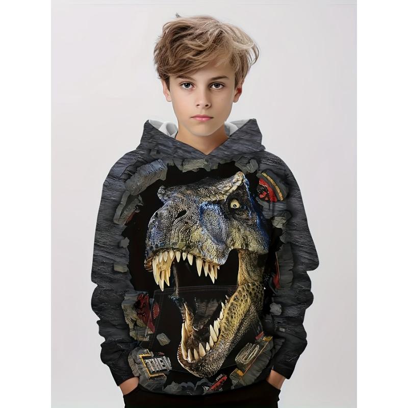 Hoodies Tiere Dinosaurier Muster 3D Druck Sweatshirts Jungen Mädchen Harajuku Unisex Mit Kapuze Sweatshirts kinder Mode Kleidung Mantel 150 von Joom DACH
