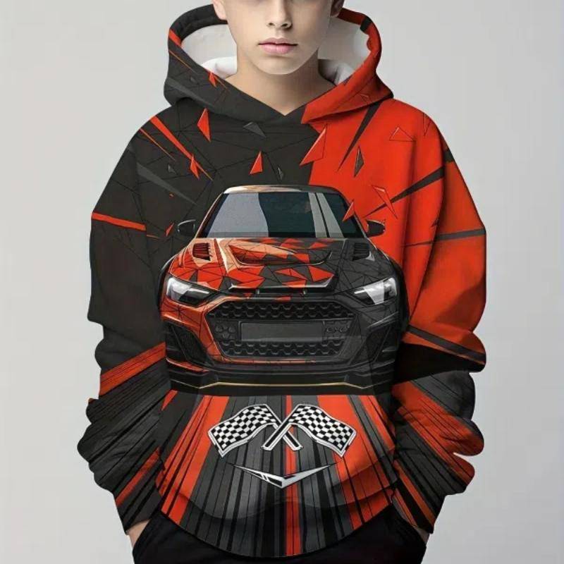 Hoodies Truck Traktoren 3D Print Streetwear Junge Mädchen Mode Sweatshirts Übergroße Hoodie Kinder Pullover Auto Traktor Trainingsanzüge 150 von Joom DACH