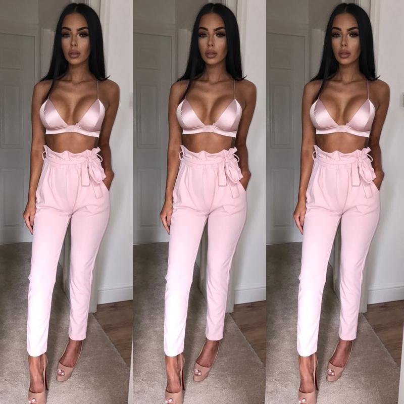 Hosen Frauen Bleistift Hosen Stretch Casual Skinny Jeans Hohe Taille Jeans Hosen S rosa von Joom DACH