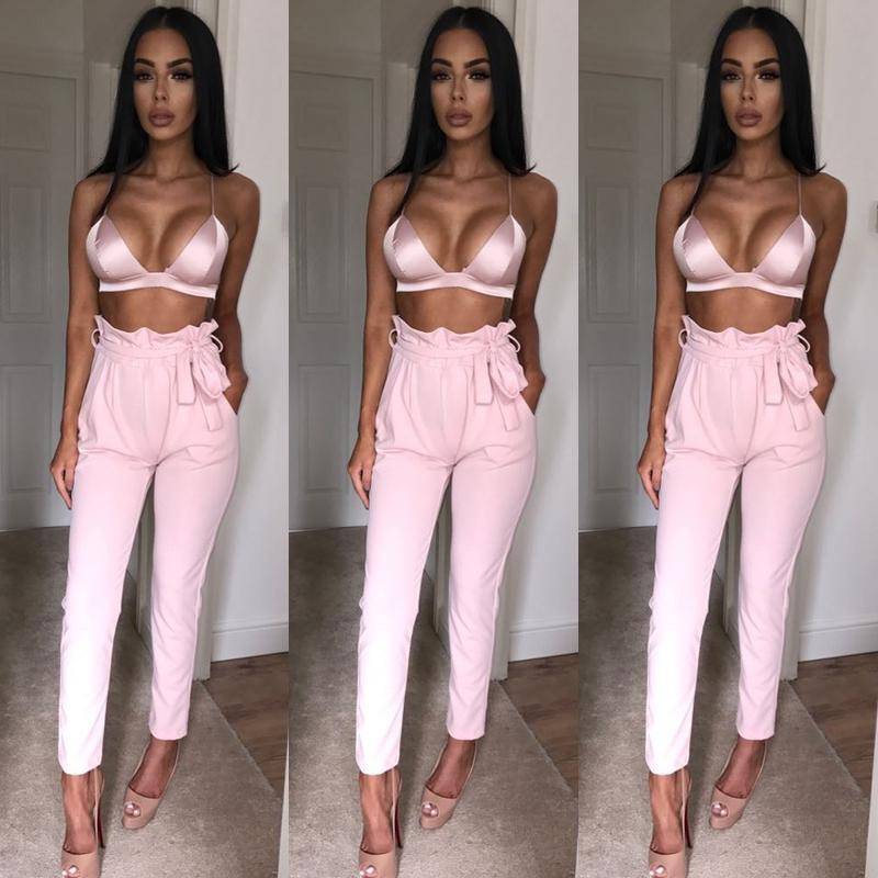 Hosen Frauen Bleistift Hosen Stretch Casual Skinny Jeans Hohe Taille Jeans Hosen XXL rosa von Joom DACH