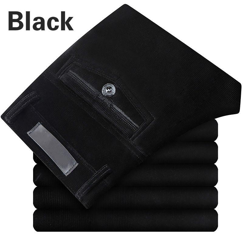 Hosen Herren Cord Cordhose Stretch Gerade Hose Lässig Lose Hohe Taille Vintage Retro 30 schwarz von Joom DACH