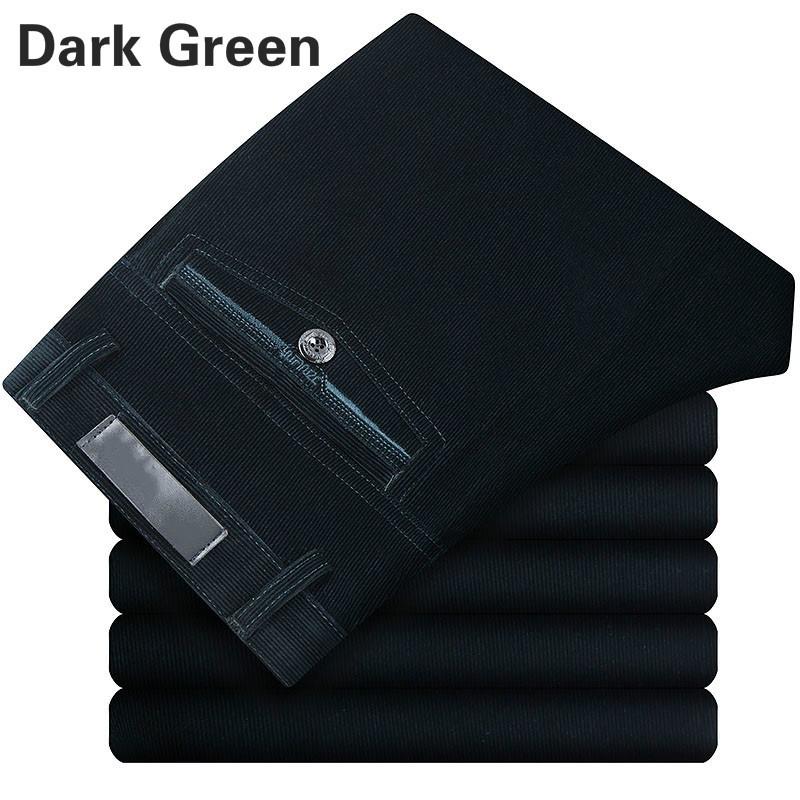 Hosen Herren Cord Cordhose Stretch Gerade Hose Lässig Lose Hohe Taille Vintage Retro 38 dunkelgrüne von Joom DACH