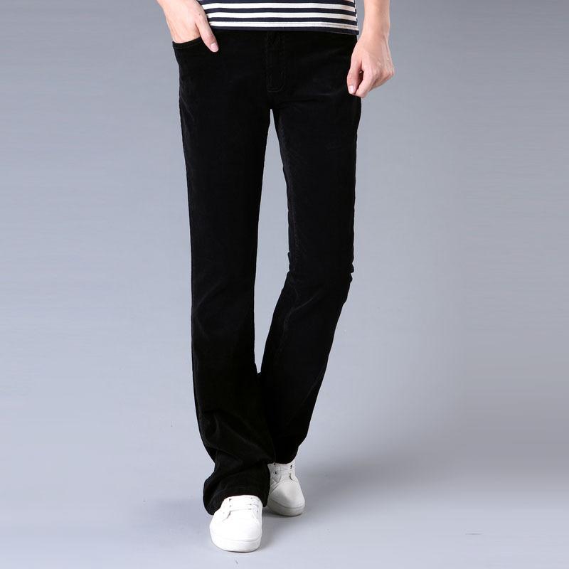 Hosen Herren Lässige Mikro-Schlaghose für Herren, Cordhose, koreanische Version der elastischen Slim-Fit-Schlaghose 32 schwarz von Joom DACH