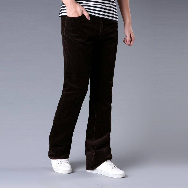 Hosen Herren Lässige Mikro-Schlaghose für Herren, Cordhose, koreanische Version der elastischen Slim-Fit-Schlaghose 32 kaffeebraun von Joom DACH