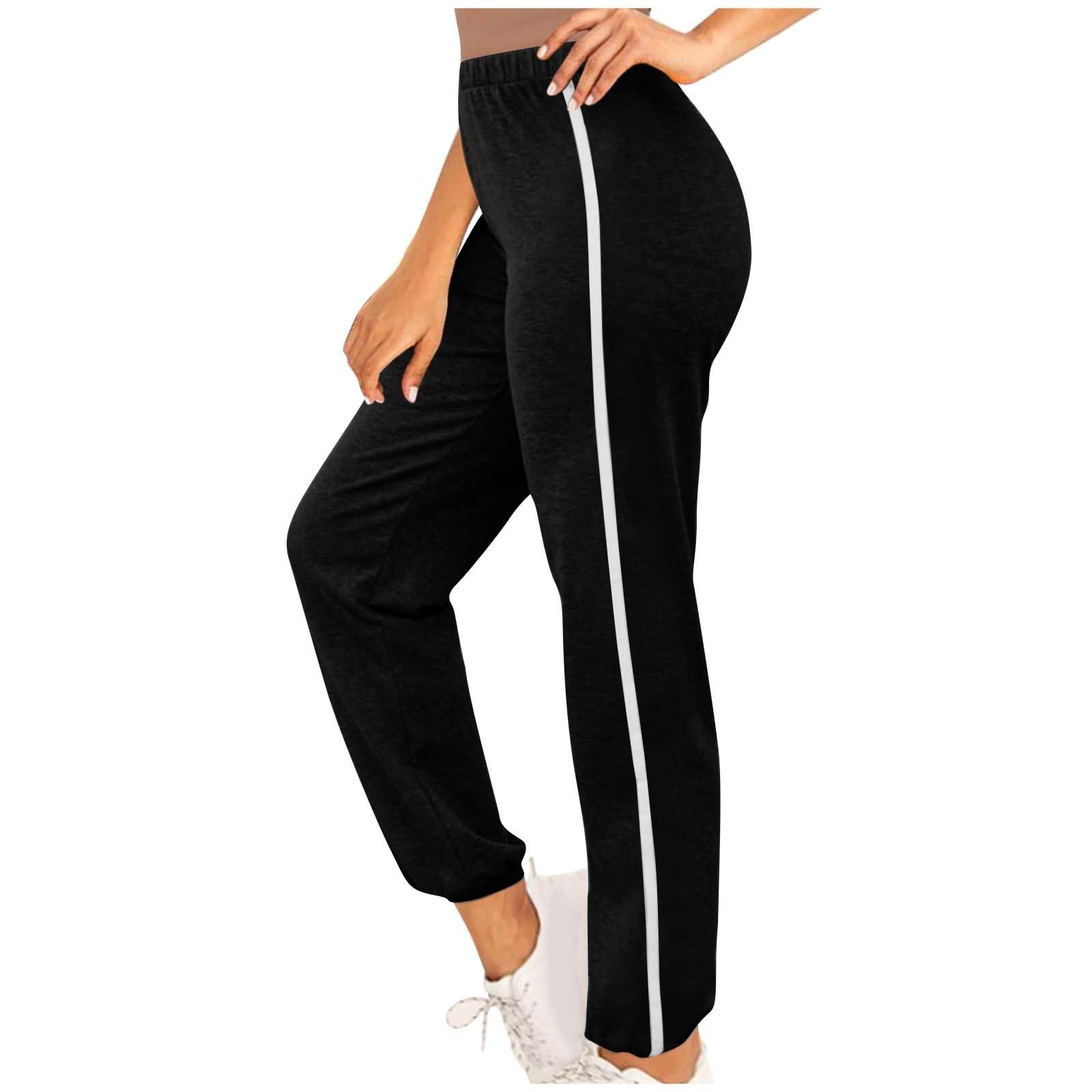 Hosen für Damen, Jogger, hohe Taille, lässige Jogginghose S schwarz von Joom DACH