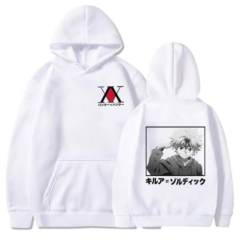 Hot Anime Hunter X Hunter Killua Zoldyck Cooler Grafikdruck Mit Kapuze Männer Frauen Manga Hoodies Harajuku Beiläufiges Loses Sweatshirt L weiß von Joom DACH