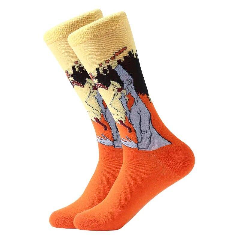 Hot Dropshipping Herbst winter Retro Frauen Neue Kunst Van Gogh Wandbild Welt Berühmte Ölgemälde Serie Männer Socken Lustige Socken 3 von Joom DACH