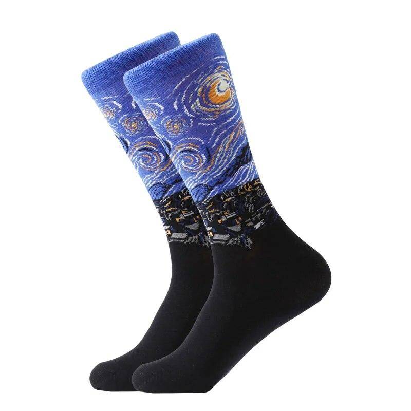 Hot Dropshipping Herbst winter Retro Frauen Neue Kunst Van Gogh Wandbild Welt Berühmte Ölgemälde Serie Männer Socken Lustige Socken 7 von Joom DACH