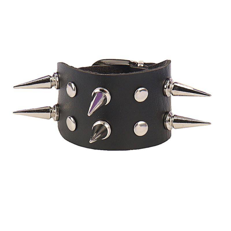 Hot Heart Gothic Spike Armband Verstellbares Punk Rock Armband Schwarzes Nieten Kunstleder Armband für Männer Frauen Geschenk von Joom DACH