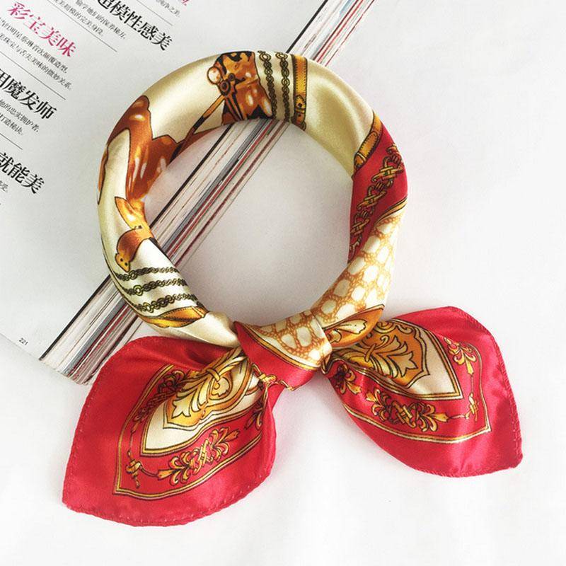 Hotel Seidenschal Damen Druck Wickeltuch Halstuch 50*50cm Retro Damen Schal Foulard Quadratisch style 25 von Joom DACH