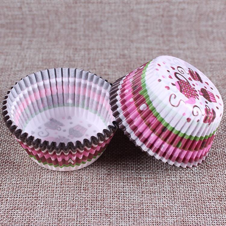 Houseeker 100 Stück Cupcake-Einlage, Backförmchen, Papier-Muffin-Eierkuchen-Tablett, Kuchenform, Dekorationswerkzeuge Color02 von Joom DACH