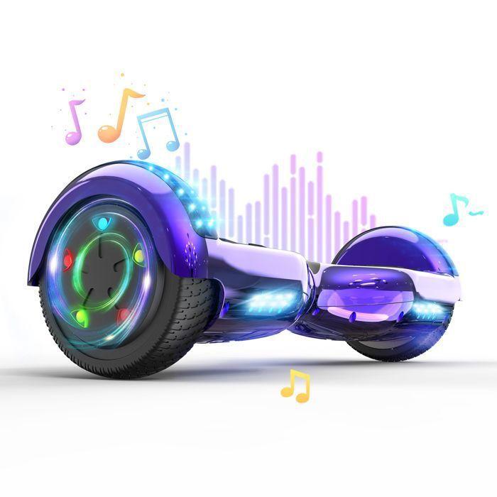 Hoverboard 6,5 Zoll mit Bluetooth und LED - RCB - Perfektes Geschenk für Kinder Chromviolett Violett von Joom DACH