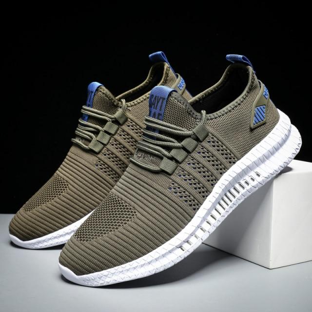 Hucdml Große Größen Sneakers Schuhe Für Männer Leichte Atmungsaktive Laufschuhe Gehende Männliche Schuhe Weiche Sohle Schnürsenkel Scarpe Uomo 44 armee grüne von Joom DACH