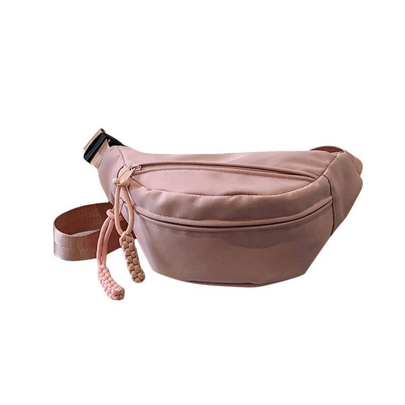 Hüfttasche Damen Neue Canvas Freizeit Tragbare Reißverschluss Koreanischer Stil Canvas Brusttasche Umhängetasche Hüfttasche Sport rosa von Joom DACH