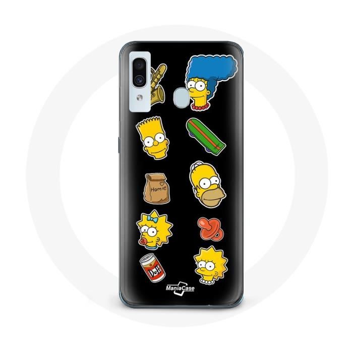 Hülle für Samsung Galaxy A20e Die Simpsons Aufkleber schwarzer Hintergrund von Joom DACH