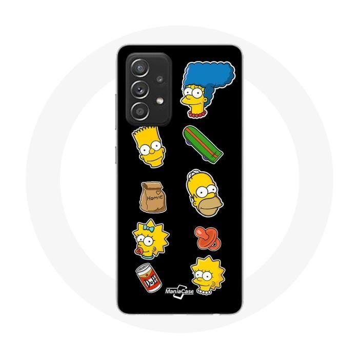 Hülle für Samsung Galaxy A52 Die Simpsons Aufkleber schwarzer Hintergrund von Joom DACH