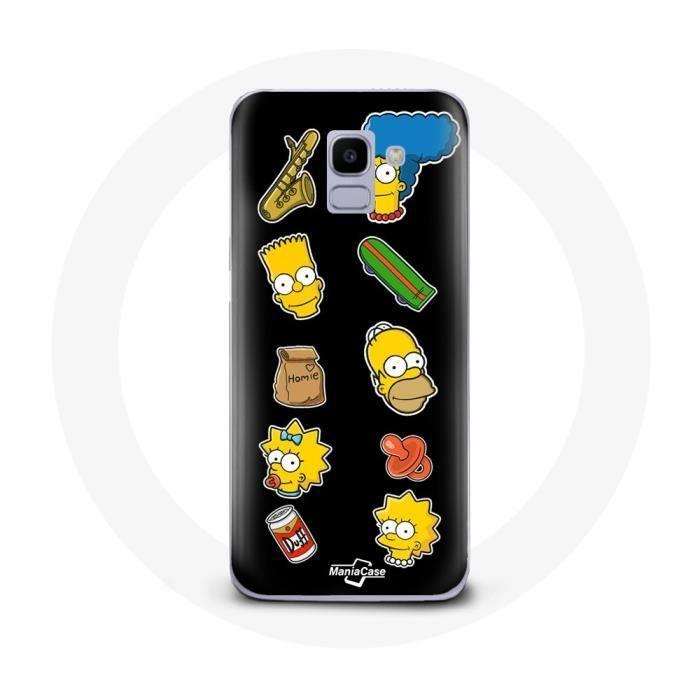 Hülle für Samsung Galaxy A8 2018 Die Simpsons Aufkleber schwarzer Hintergrund von Joom DACH