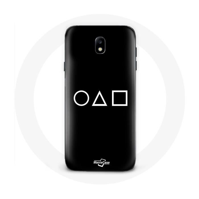 Hülle für Samsung Galaxy J5 2017 Squid Game Logo Symbole Kreis Quadrat Dreieck Schwarzer Hintergrund von Joom DACH