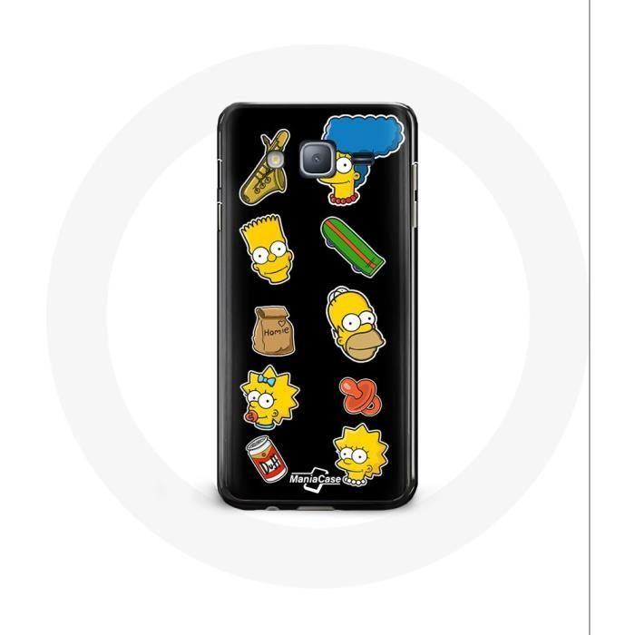 Hülle für Samsung Galaxy j3 2016 Die Simpsons Aufkleber schwarzer Hintergrund schwarz von Joom DACH