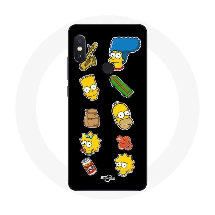 Hülle für Xiaomi Redmi Note 5 AI Dual Camera Die Simpsons Aufkleber schwarzer Hintergrund von Joom DACH