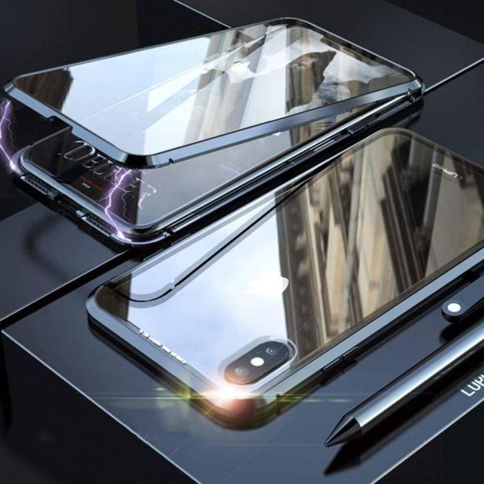 Hülle für iPhone X - XS - magnetische Absorption - Metallrahmen - gehärtetes Glas - ultraleicht schwarz Hülle für iPhone X - XS - magnetische Absorption - Metallrahmen - gehärtetes Glas - ultraleicht schwarz von Joom DACH