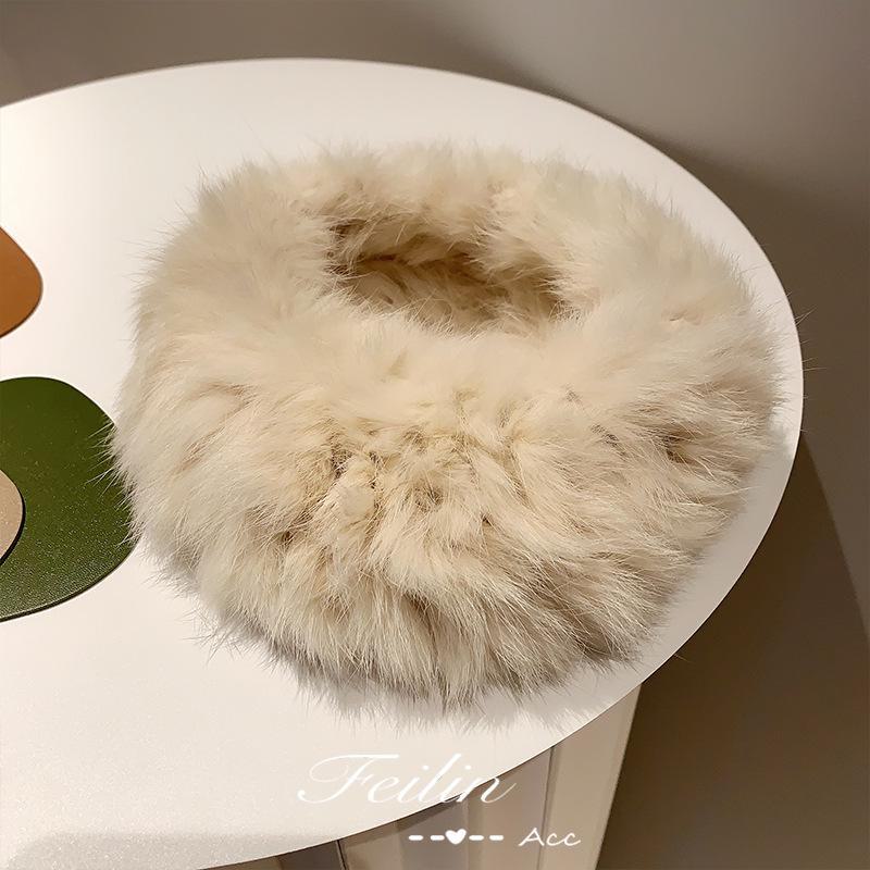 Hüte mit Kapuze aus Kaninchenfell im koreanischen Stil für Damen für Herbst & Winter - Modisch, warm & perfekt für Reisen oder Streetstyle Real Rex Rabbit Fur beige von Joom DACH