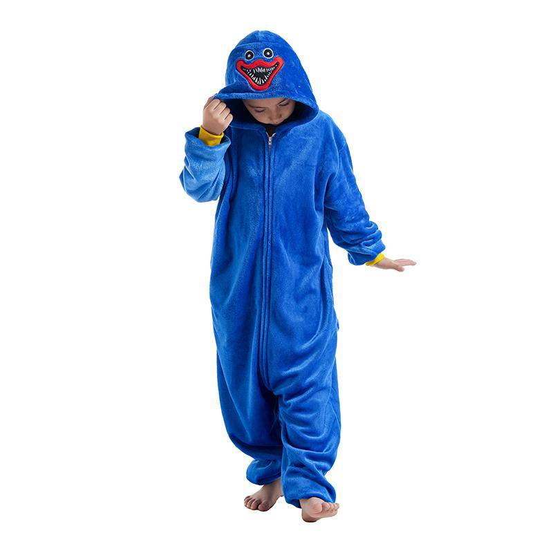 Huggy Wuggy Onesie Kinder Kigurumi Pjamas Halloween Cosplay Kostüm Party Geschenk 8 dunkelblau von Joom DACH