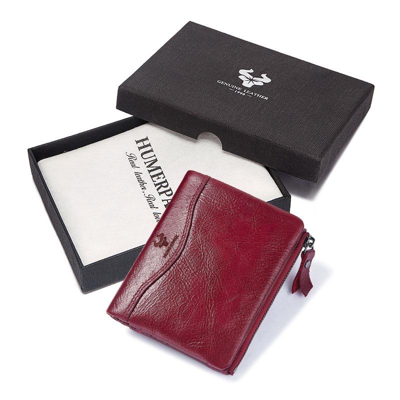 Humerpaul Damen Geldbörse 100% Rindsleder Kartenetui rot von Joom DACH