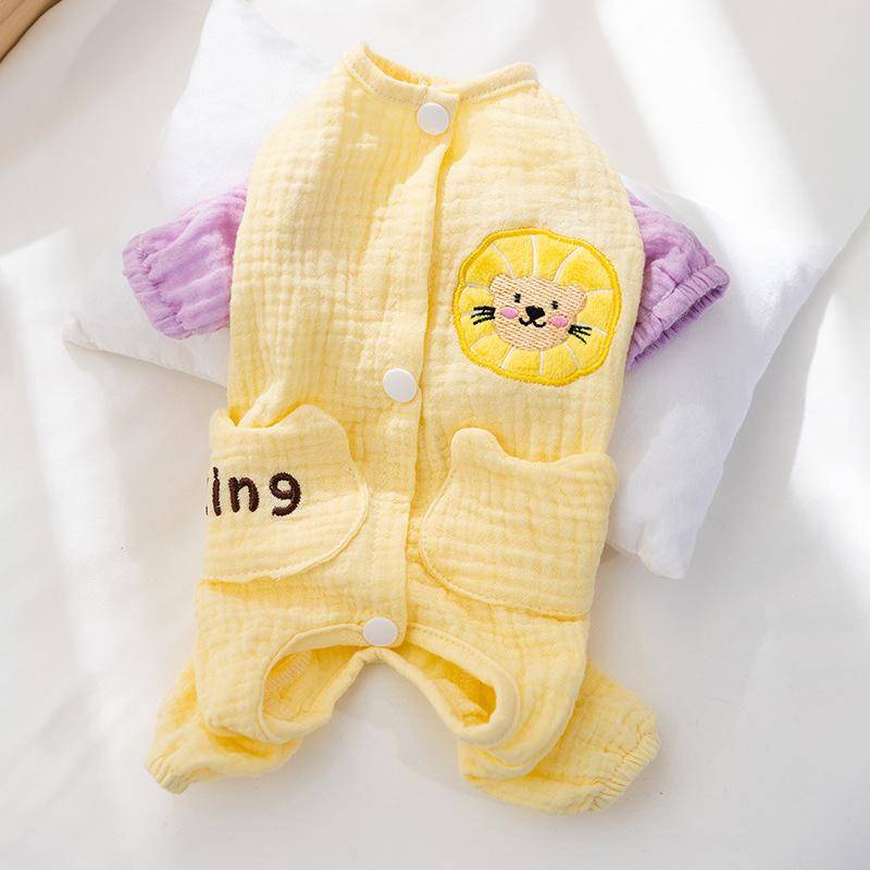 Hund Doppelbaumwolle Weiches Garn Vierbeinige Bauchbekleidung Mittelgroßer und Kleiner Hund Klimaanlagenbekleidung Katze Bauchschutz Haustierbekleidung XXL von Joom DACH