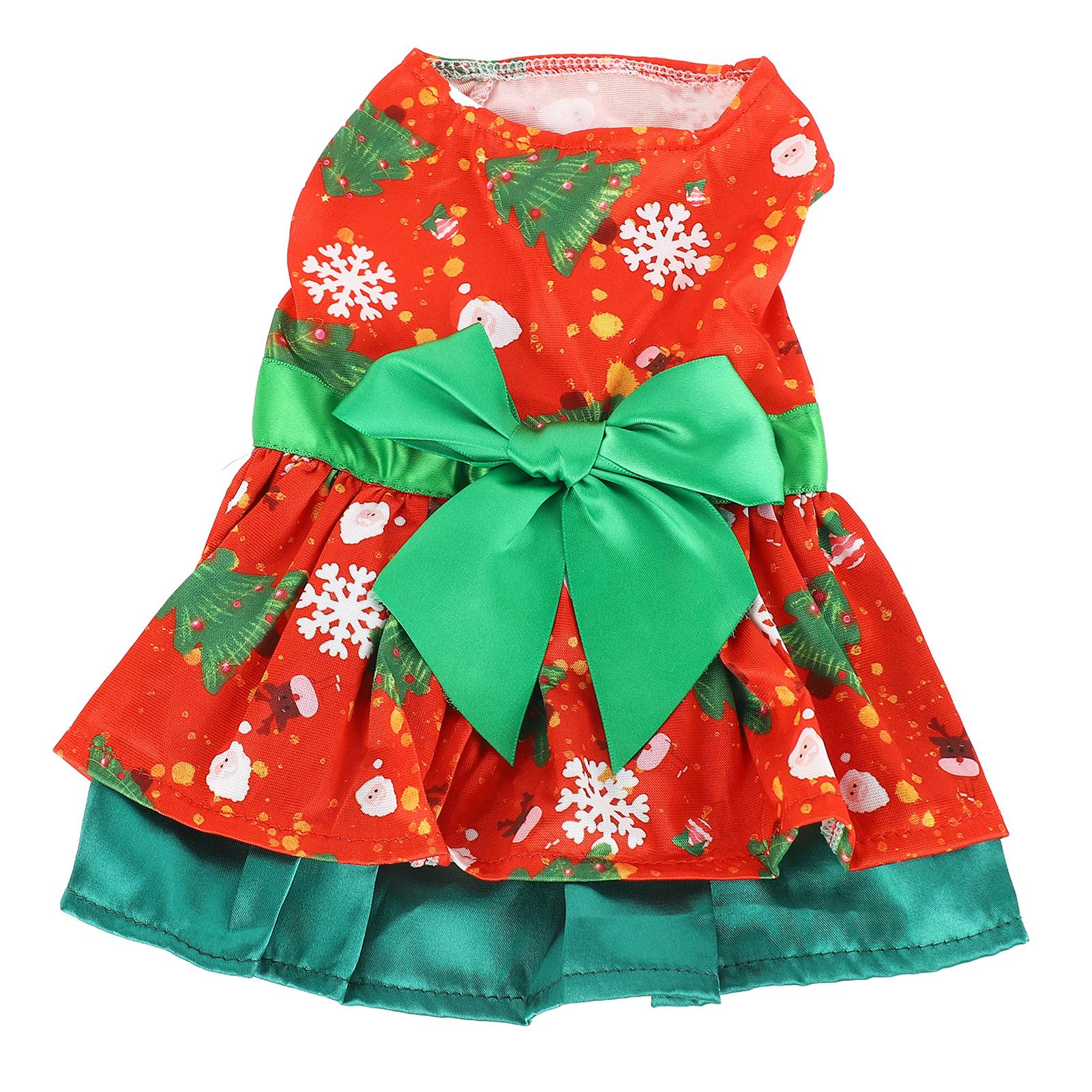Hunde Kleid Mode Niedlich Weihnachtsbaum Schneeflocken Muster Welpen Sommerkleid für Weihnachtsfeier S(for 2-4kg) von Joom DACH