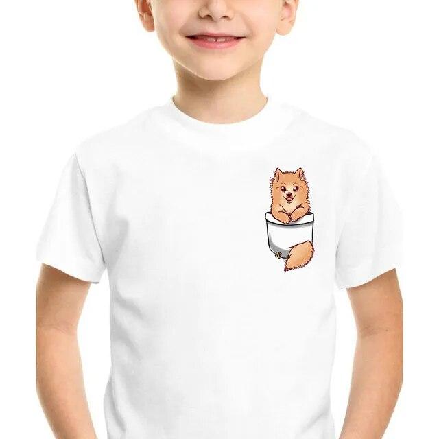 Hunde Tasche Haustier Drucke neue Kinder jungen Mädchen Kleidung 2 bis 12 Jahre Kurzarm Baby T Shirts schöne Cartoon T-Shirt 9T von Joom DACH