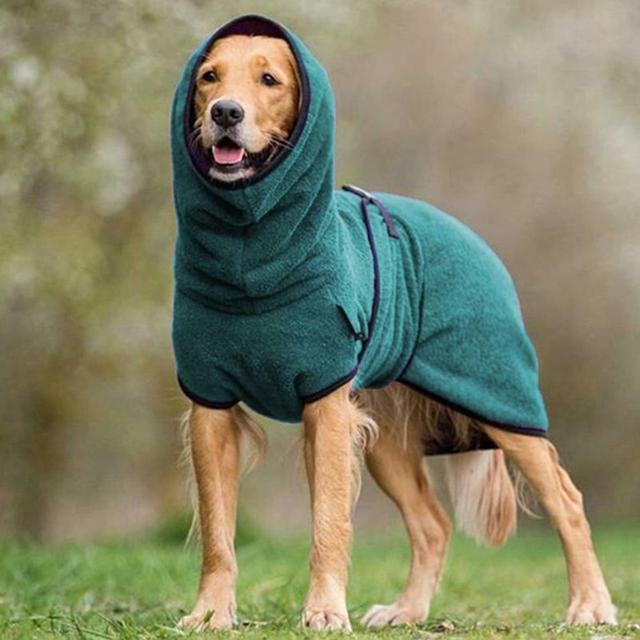 Hundebademantel, Mikrofaser-Haustier-Badetuch für kleine, mittelgroße und große Hunde und Katzen, verstellbarer, schnell trocknender Mantel, warme, saugfähige Nachtwäsche für Haustiere XXXXXL blau von Joom DACH