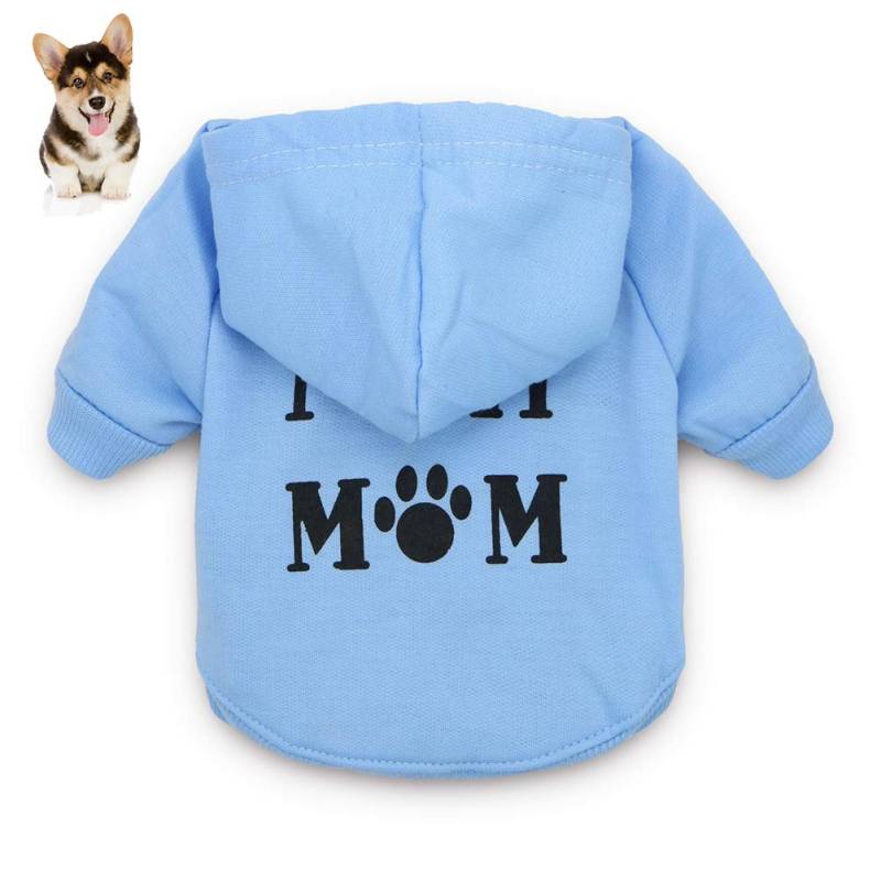 Hundekleidung Ich Liebe Meine Mama Bedruckter Hoodie Welpen-Sweatshirt Warme Welpenkleidung Hoodie schwarz von Joom DACH