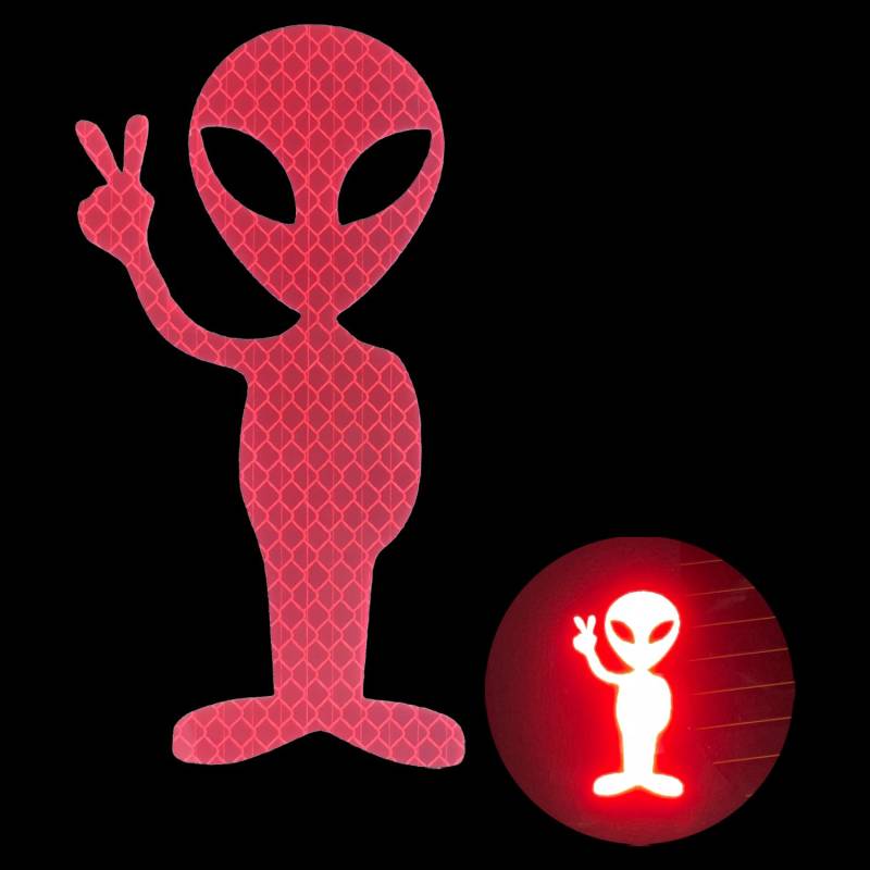 HungMieh Autoaufkleber Alien Peace Hochreflektierende Aufkleber aus Vinyl für Autos rot von Joom DACH