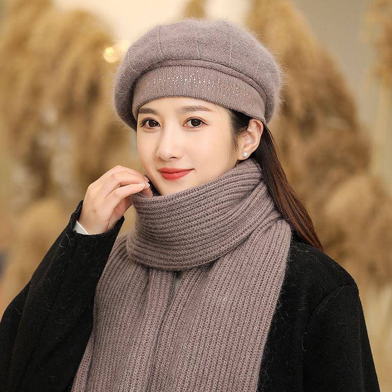 Hut Damen Herbst und Winter Warm Vielseitig Wollmütze Fleece Strickmütze Tide Radfahren Ohrenschützer Baskenmütze only hat khaki von Joom DACH